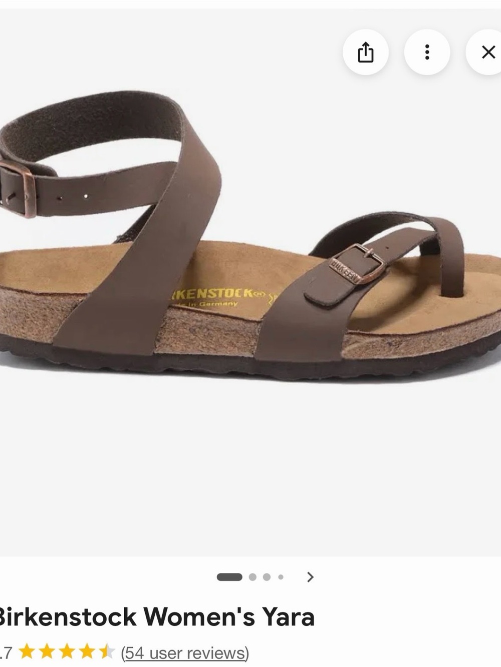 Birkenstock Women's Yara Brown Leather Ankle-Strap Sandal